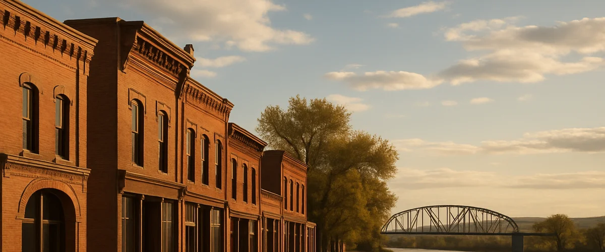 Residential street in Fort Benton, MT